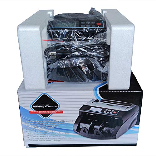 Bill Counter DOMENS UV+MG+IR+DD Counterfeit Detection Money Counter-US Dollar Cash Counter-Portable Currency Banknote Counting Machine (LCD Display Black)
