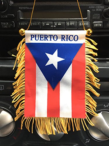 Puerto Rico Automobile Mini Banner Flag and mad can auto Patch 2 Set Boricua Puerto Rican Mini auto Flag N auto or Clothing Patch