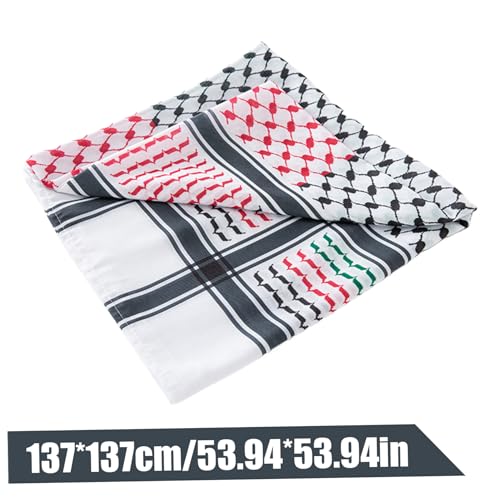 Palestine Scarf 53.9 * 53.9inch Polyester Arab Palestinian Keffiyeh Geometric Printed Saudi Dubai Turban for Men3