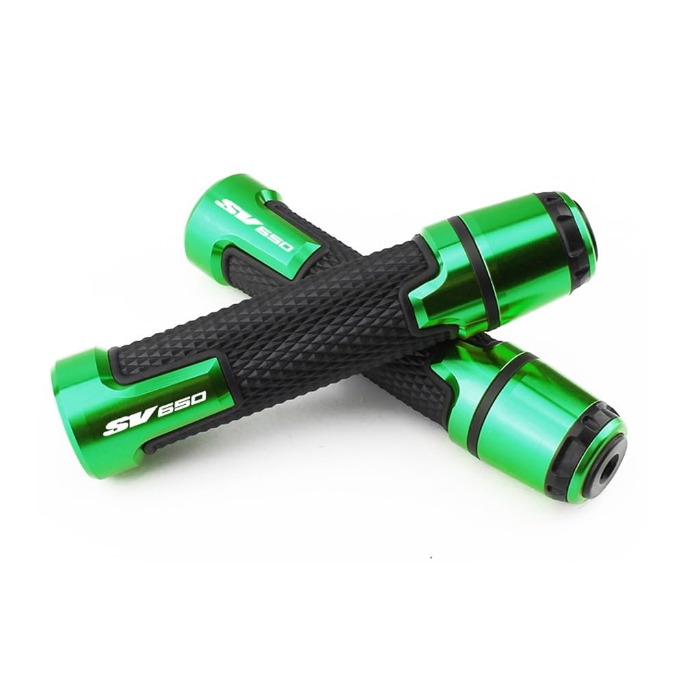 Poignées guidon Suzuki SV650 en aluminium CNC et caoutchouc antidérapant vert haut de gamme