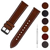 【BORDE SELLADO DE ACEITE】 La tecnología de bronceado de borde sin costura con aceite de cuero importado garantiza la comodidad y la durabilidad de la banda para un mejor rendimiento. 22 mm Longitud de la banda: 3.15 "x 4.72" (7.87 "de longitud total)