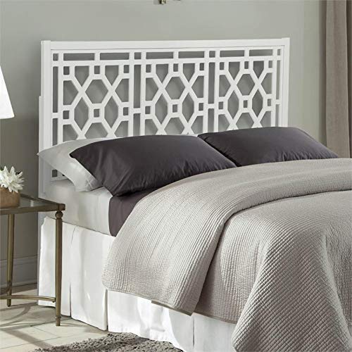 Comfort Pointe 816-50Q-50 Thomas Chippendale White Adjustable Height Wood Headboard thumb #1