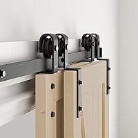 Vista 4 de SmartStandard 24in x 84in Sliding Barn Door with 4FT Bypass Sliding Barn Door Hardware Kit, Single Track, Easy to Install, Smoothly & Quietly, Fit