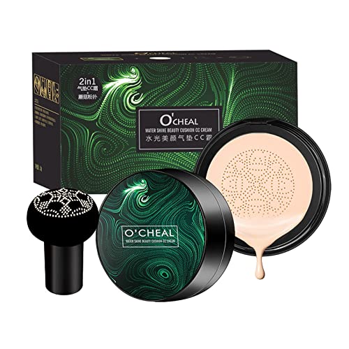 TLM Toys Fundación de cabeza de hongos, base hidratante de maquillaje corrector, base de maquillaje natural de cabeza de hongos, base de maquillaje con esponja de hongos Cover