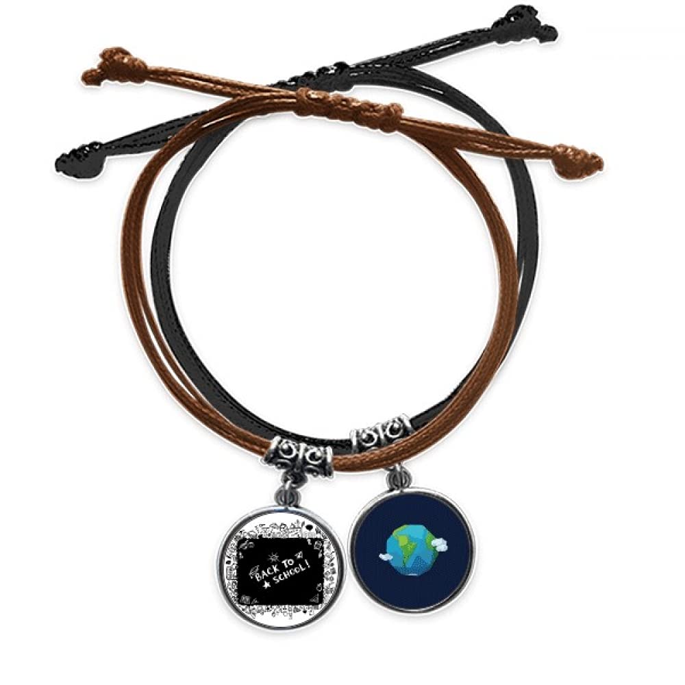 Pulsera de cuero que no se rompe con diseño de graffiti de escuela de cuerda 3