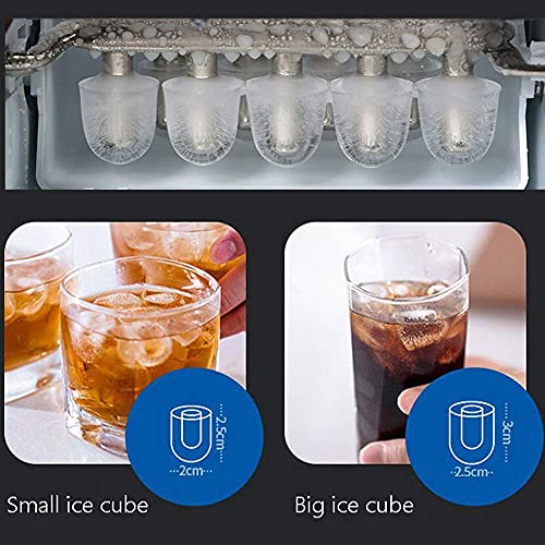 Máquina fabricadora de hielo para mostrador doméstico, tamaño mini, automática, 9 cubos listos en 6-11 minutos, portátil, con cuchara y canasta para hielo qujunji miniatura 2