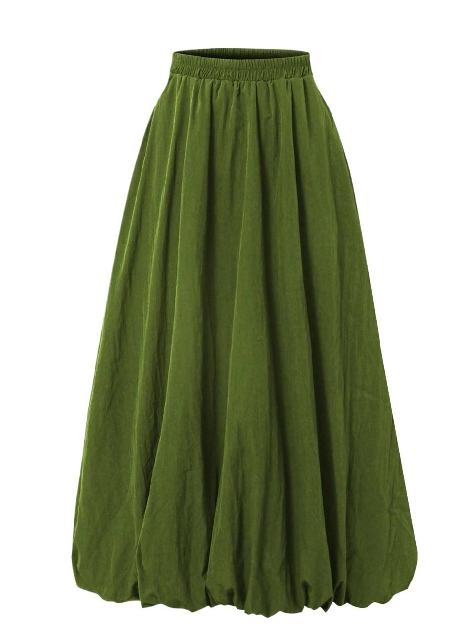 Womens Flowy Trendy Skirt Ruched Solid Color Mid Waist Skirt