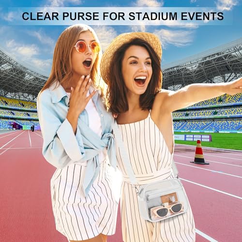 Image of Clear Bag for Stadium Events - Stadium Approved Small Mini Clear Purse, Women's Top-Handle Handbags for Sports Concerts