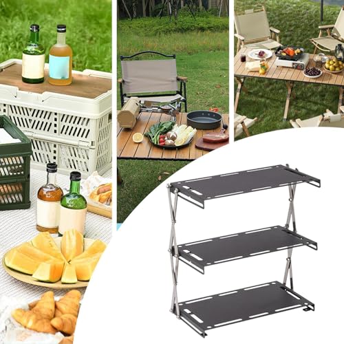 Étagère de cuisine en inox 3 niveaux à structure pliable - 6