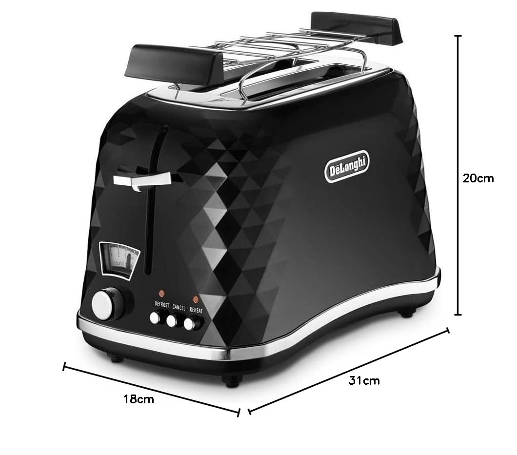 De'Longhi CTJ 2103.W Grille-Pain Brillante Schwarz