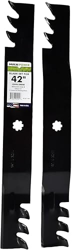 MaxPower 561811XB Juego de mantillo comercial de 2 cuchillas para muchas cortadoras de 42 pulgadas John Deere reemplaza al OEM # GX22151, GY20850