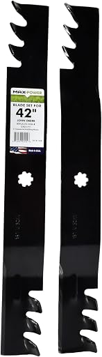 MaxPower 561811XB USA MADE 2 Blade Commercial Mulching Set | For Many 42" John Deere Mowers Replaces GX22151, GY20850