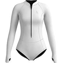 KMT Wetsuit for Women, Womens Long Sleeve Shorty Wet Suits 2mm Front Zipper Springsuit Surfing Surf-wear Diving Swimming Scuba One Piece