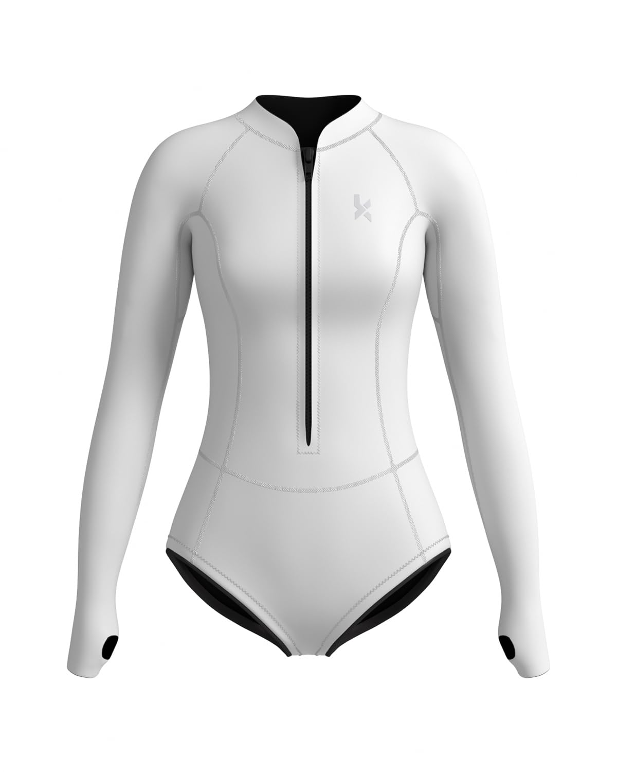 KMT Wetsuit for Women, Womens Long Sleeve Shorty Wet Suits 2mm Front Zipper Springsuit Surfing Surf-wear Diving Swimming Scuba One Piece