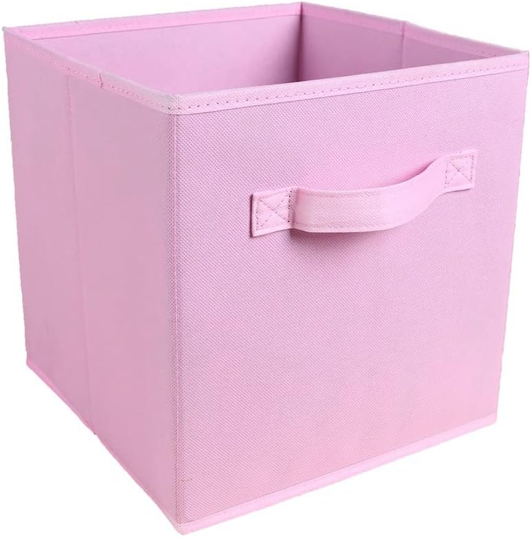 Storage Box for Pantry Organizer and Storage,Perfect for Bathroom,Cabinet,Kitchen,Fridge,Closet Organization Supplies 10.43 * 10.43 * 11.02inch (Pink)