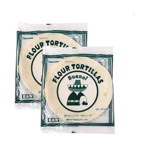 ワールドトレーディング おいしいフラワートルティーヤ 2袋セット (1袋あたり・12枚入) 10インチ 冷凍 jan 4934302000740