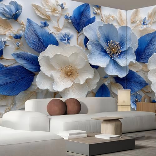 Murales azul blanco de 150x105 cm para ampliar visualmente estancias pequeñas 4