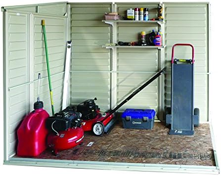 Duramax SideMate 4' x 8' Plastic Garden Shed with Foundation Kit - Ivory - 15 Years Warranty