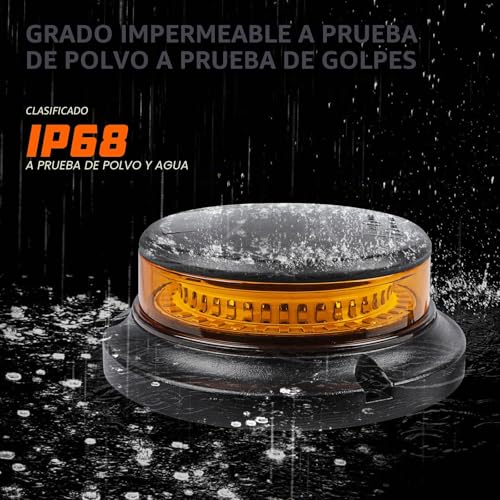 Miniatura 5 de Aohewei Luz Led De Advertencia Ámbar, 8 Intermitentes Y 2 Patrones Giratorios 12 24 V 36 Piezas De Lámpara Estroboscópica Led Con Base Magnética Para Vehículos Autobuses Escolares Tractores Camiones