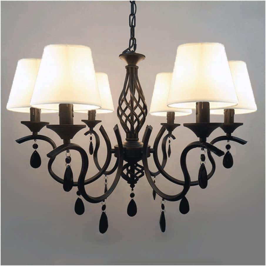 Suspension lustre cristal 6 têtes luminaire minimaliste pour chambre