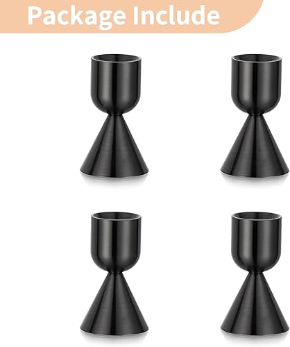 Miniatura 7 de NUPTIO Portavelas cónicos negros 4 piezas de portavelas para candelabros cónicos de aluminio para candelabros cónicos de aluminio para Halloween,