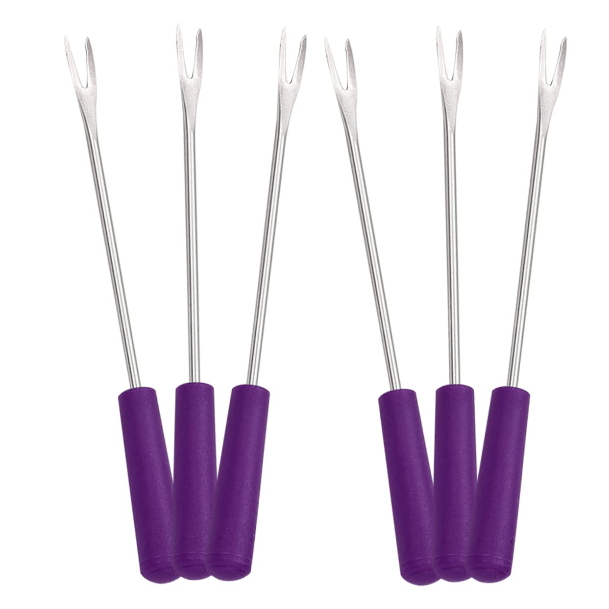 MOLUCKFU 2sets Reusable Cheese Skewers Bbq Forks for Grilling 6-pack Skewer Sticks for Kabobs 6pcs*2