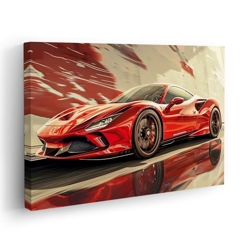 Ferrari F8 Canvas Wall Art - Modern Ferrari Supercar Poster