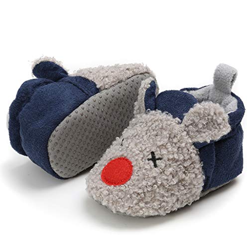 Infant Baby Boys Girls Slippers Non Slips Bottom Winter Booties Stay On Newborn Crib House Shoes?Gray?12~18 M?