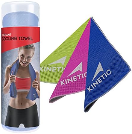 Kinetic Cooling Towel - Unique Microfiber mesh Design Towel for Instant Chilling Sensation for Gym, Sports, Fitness, Yoga, Travel, Tennis, Fishing, Camping, Pilates. | 40 Inches Long.