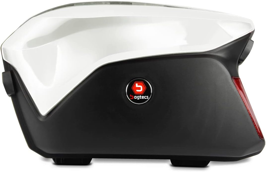 Single Bagtecs DK3512 motorcycle side case, side view