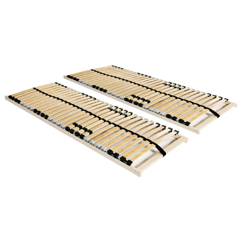 vidaXL 2X Reti a Doghe 7 Zone con 28 Doghe Telaio Assali Struttura per Letto Giaciglio Assi Base Materasso Richiudibili in Legno 80x200 cm