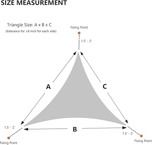 Miniatura 4 de AsterOutdoor - Toldo parasol triangular de 16 x 16 x 16pies, Toldo con bloqueador ultravioleta para patio, patio trasero, césped, jardín,