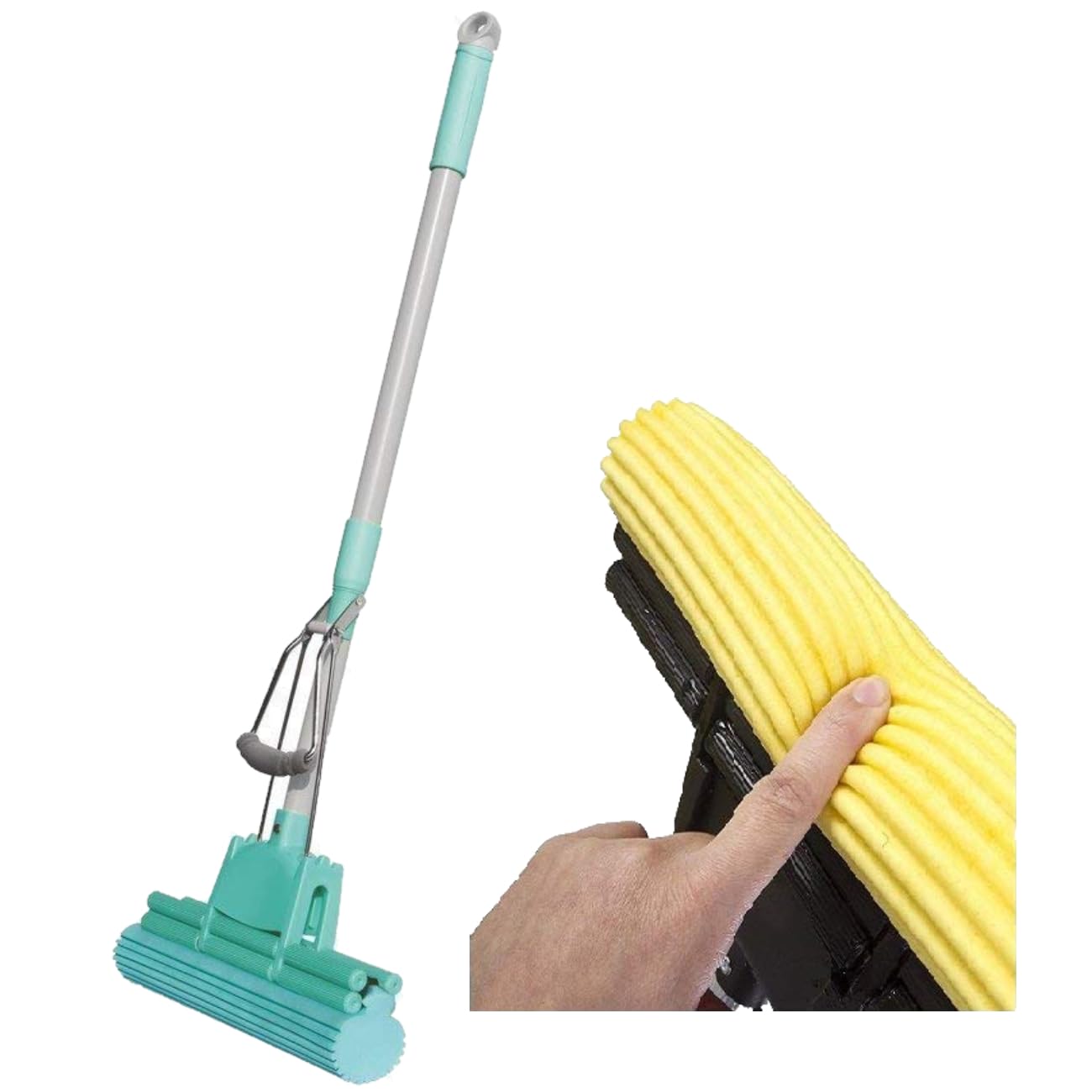 FASTUNBOX (LABEL) Wet And Dry Magic Sponge Pva Mop Absorbent Sponge Heads Stainless Steel Adjustable Handle Home Commercial Absorbent Mop With Functional Floor Cleaning Sponge Mop (B0CG18F825) Amazon Price History, Amazon Price Tracker
