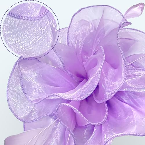 Image of DRESHOW Fascinators Hat Tea Party Headwear Ribbons Feathers on a Headband and a Clip for Women