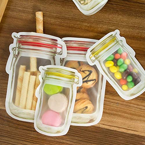 Image of INKULTURE 20 Pcs Medium and Large Mason Jar Ziplock Bags Storage, Reusable Freezer Bags (Polyethylene, Multicolour)