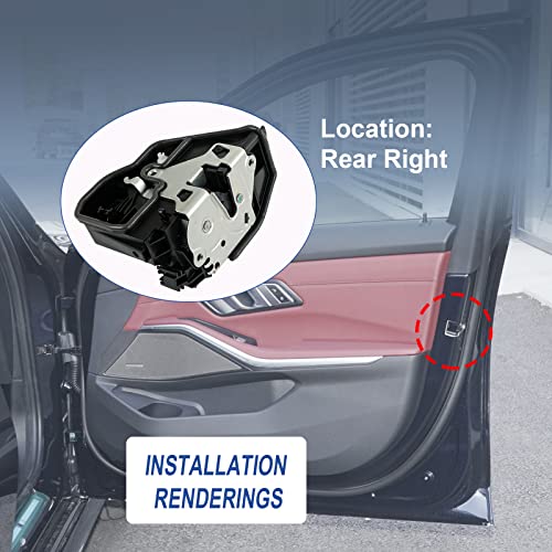 Image of Power Door Lock Actuator Motor Latch Rear Right Compatible with BMW 128i 135i 323i 330i 530i 760i M3 M6 X3 X5 E60 E65 E70 E82 E88 E90 E92 Replaces# 51227202148 51227060296