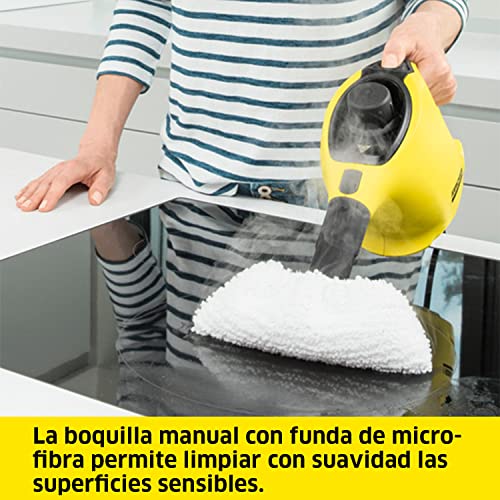Karcher-SC1-Limpiadora-de-Vapor-Manual-con-deposito-de-02-litros-calentamiento-en-3-min-y-rendimiento-de-20-m-Color-Amarillo