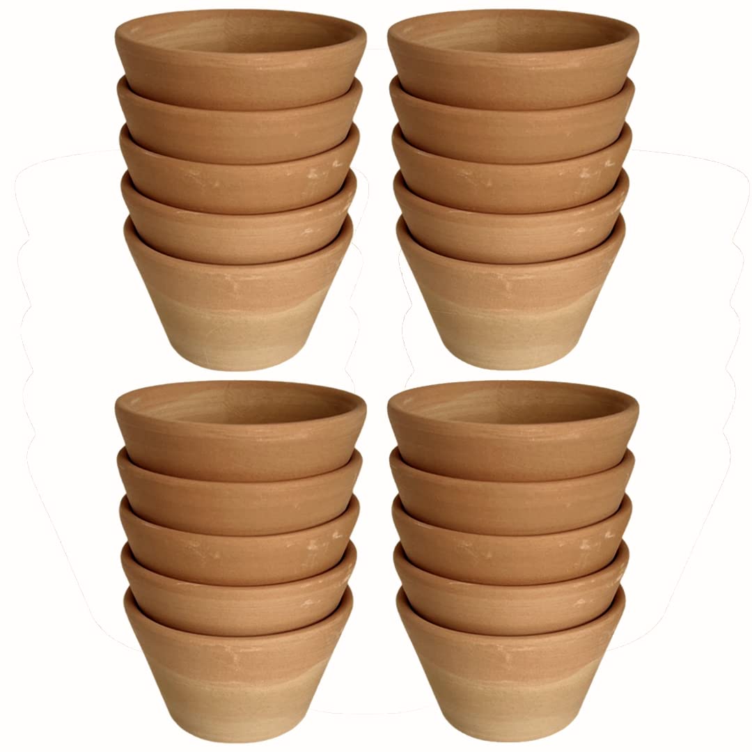 Regalami.shop set di 20 vasetti Deruta in terracotta rossa cm 8x6 per piante (20)