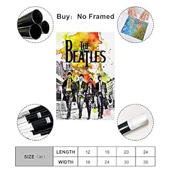 Jiaobaba The Beatles Rock Band Poster décoratif Peinture sur toile Art mural Salon Posters Peinture Chambre 40 x 60 cm - Les Beatles, Paul McCartney, John Lennon, RIngo Starr, George Harrison Jiaobaba The Beatles Rock Band Poster décoratif Peinture sur toile Art mural Salon Posters Peinture Chambre 40 x 60 cm – Image 2