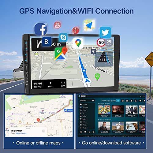 Single Din Car Radio With Wireless Apple Carplay 9 Inch Touch Screen 2G+32G Android Auto Android 11 Car Stereo Support Bluetooth Gps Navigation Wifi Fm/Rds Radio Usb Hifi Mic + Ahd Backup Camera #TOP2