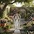 ShineOnAngel Garden Angel with Flower Wreath Statue - 16" Outdoor Memorial Angel Decor