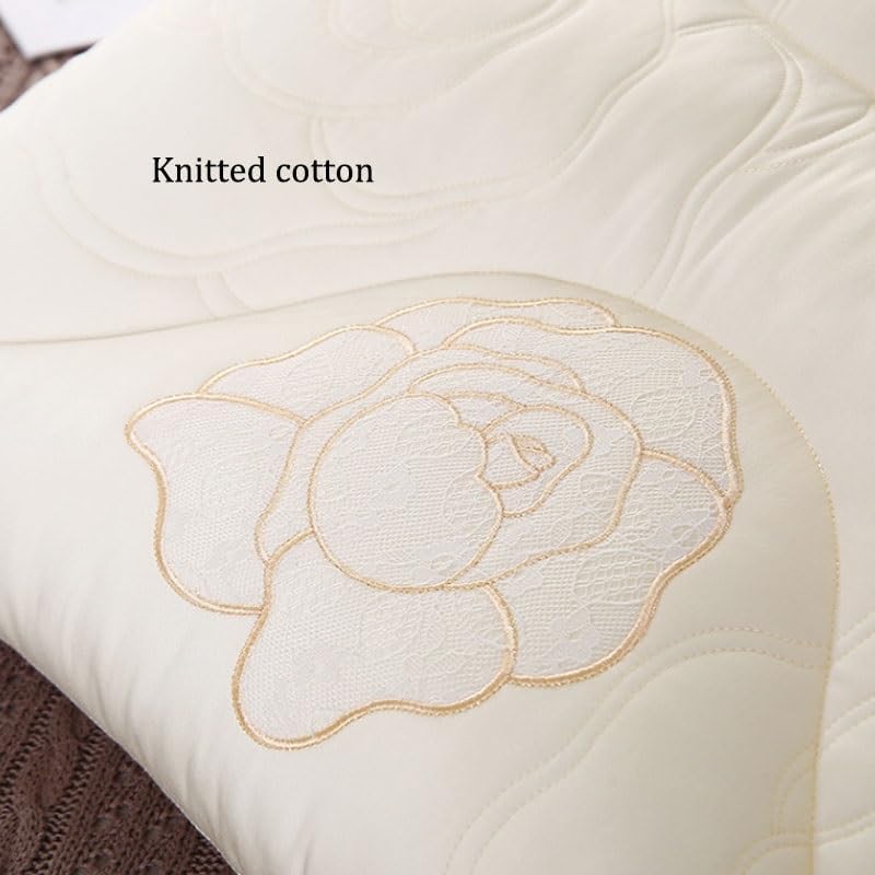 Soft Pillow Made of Knitted Cotton for Cervical Vertebrae Protection All Year Round