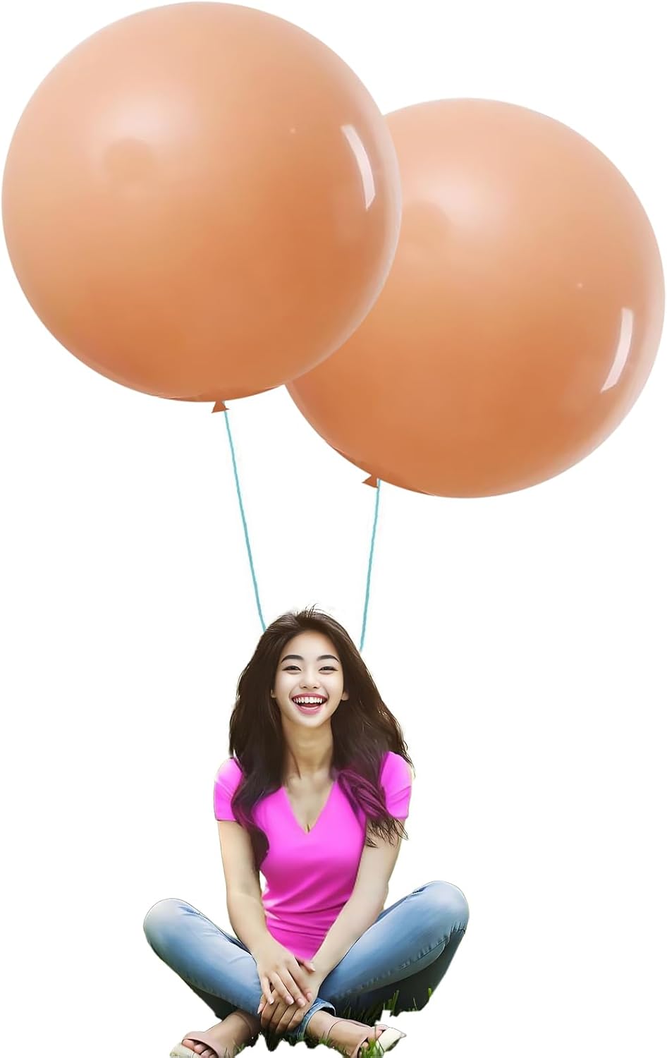 IN-JOOYAA 7Pcs 24 Inch Balloons Giant Round Balloons Large Balloon For Wedding Baby Shower Birthday Decorations (White)