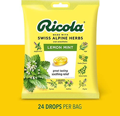 Ricola Herb Throat Drops, Lemonmint, 24 Drops (Pack Of 12) #TOP4