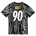 Outerstuff Girls Youth T.J. Watt Black Pittsburgh Steelers Sequin V-Neck Fashion Jersey