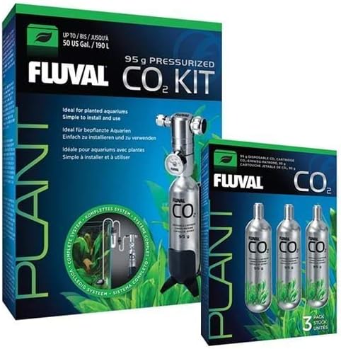 VASCA Hagen Fluval Pressurized CO2 Kit w/ 3 Replacement Cartridge Bundle