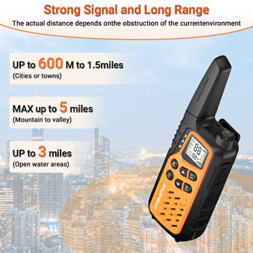 4Pack Rechargeable Baofeng Mp25 Frs Walkie Talkies Long Range Walkie Talkies For Adults - Long Distance 2 Way Radios Walkie Talkies With Earpiece And Battery Noaa 2 In 1 Type-C Charger #TOP4