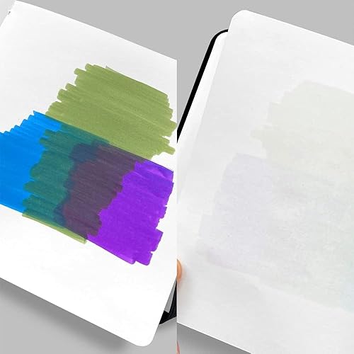 Miniatura 31 de Square 8x8" Bleedproof Marker Paper Pad, 110 gsm Alcohol Ink Bristol Paper Sketchbook, Handmade Journal Hardbound 88 Sheets (176 Pages) Markers Ink