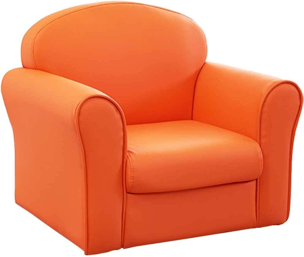 Couch Simple Rest Sofa Chairs for Boys and Girls in The Bedroom Nursery Mini Backrest Armchair Load-Bearing 50kg (Color : Pink Size : 524458cm) (Orange 52 * 44 * 58cm)