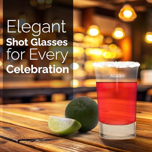 Image of AGARO Elegant Shot Glass 45ml, Set of 6, Whisky Shot, Vodka Shot, Tequila Shot, Liquor Shot, Wine Tasting, Cocktail, Home, Bar